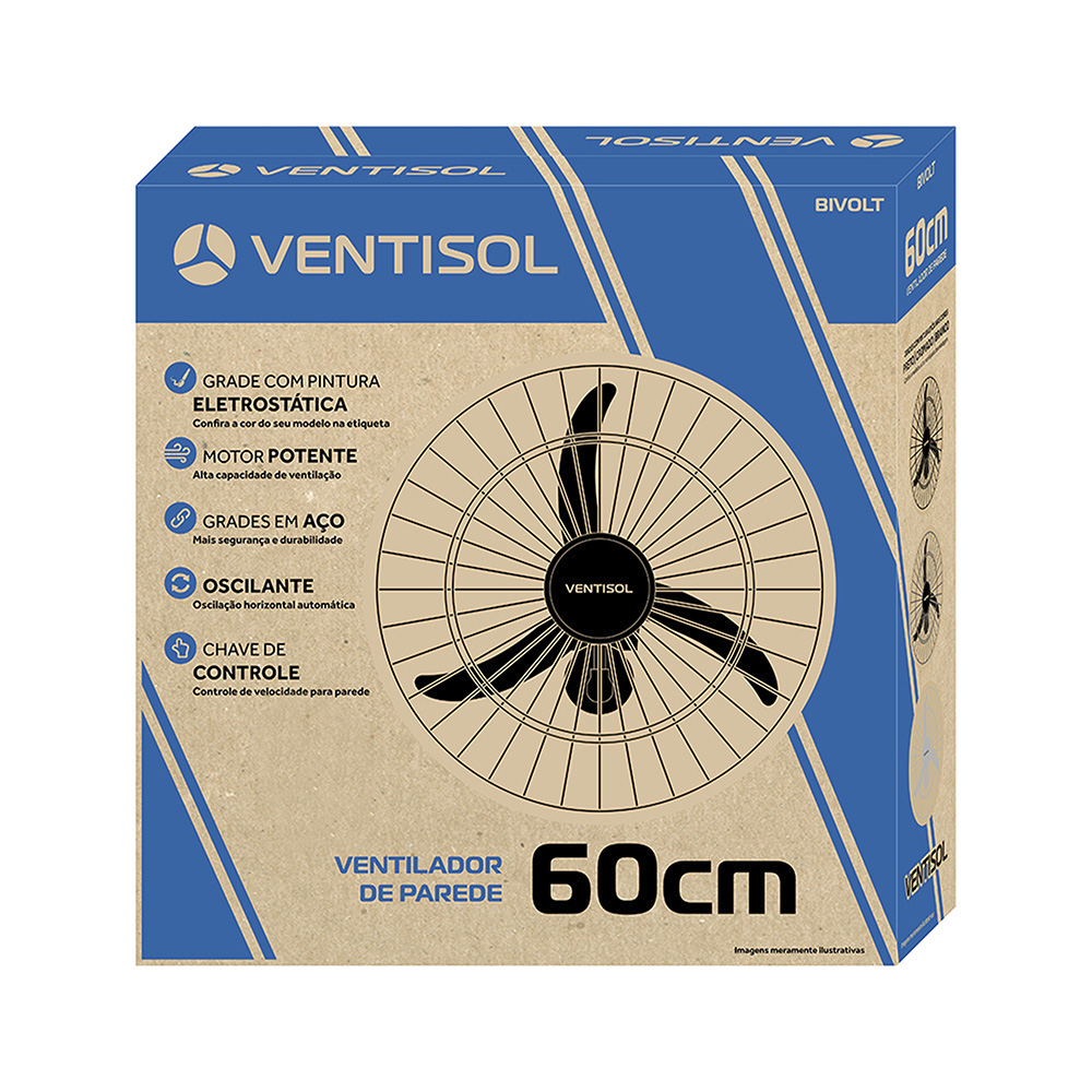 Banishment cake box Ventilador de Parede Preto 60cm Bivolt Comercial 200W Ventisol – Ventisol